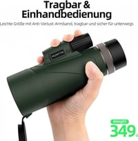 Vízálló HD Monokulár Távcső 12x50 Okostelefon Tartóval és Állvánnyal 8