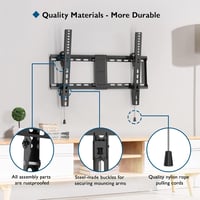 BONTEC Dönthető TV Fali Tartó 37-85 Colos LED LCD OLED Képernyőkhöz, Lapos és Ívelt TV-hez, VESA 600x400mm, 60kg Teherbírás 3