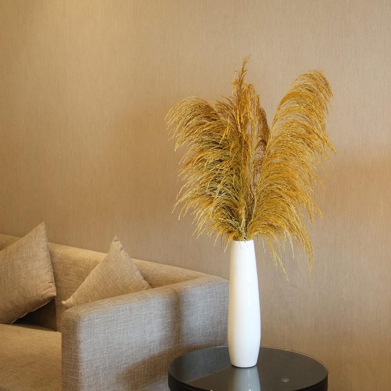 penepico Arany Pampafű Dekoráció 110cm - 4 db Magas Természetes Hatású Szárazvirág, Boho Lakásdekoráció Vázába, Esküvői Dekorációhoz