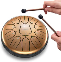 LEKATO 6" Acél Tongue Drum – 11 Hang, D Hangnem, Arany Gyöngyház, Tárolótáskával, Relaxációhoz és Hangterápiához 1