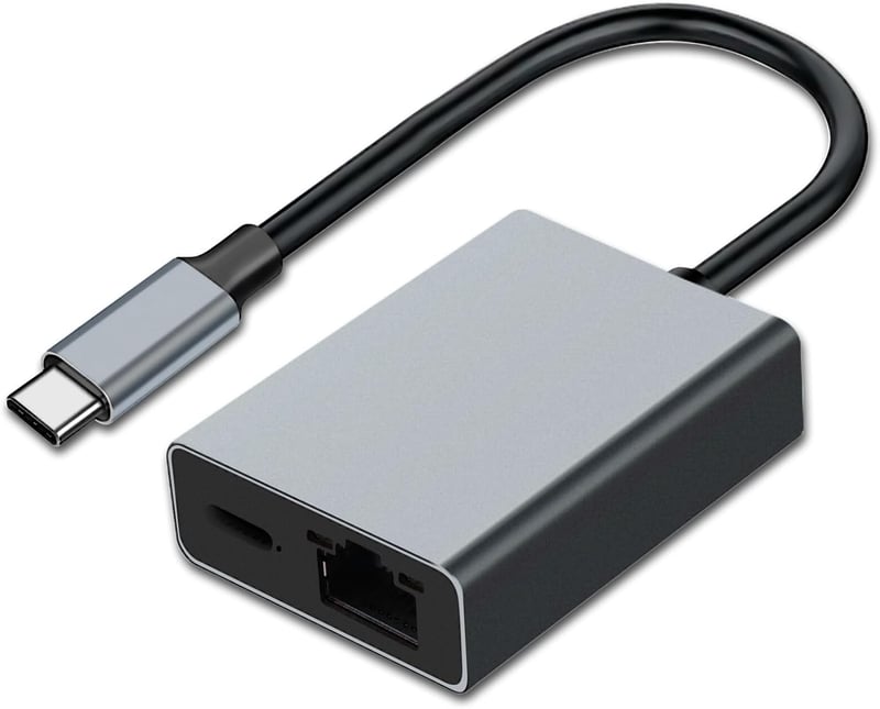 RUIZHI 100W USB-C Ethernet Adapter - Gigabit RJ45 Hálózati Csatlakozó és Gyorstöltő Chromecast, Telefon, MacBook és Windows Eszközökhöz