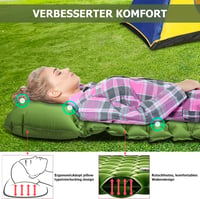 Amtake Önfelfújó Kempingmatrac 10 cm - Vízálló, Ultrakönnyű Hálózsák Alátét Beépített Lábpumpával - Túrázáshoz, Kempingezéshez, Strandolásho 6
