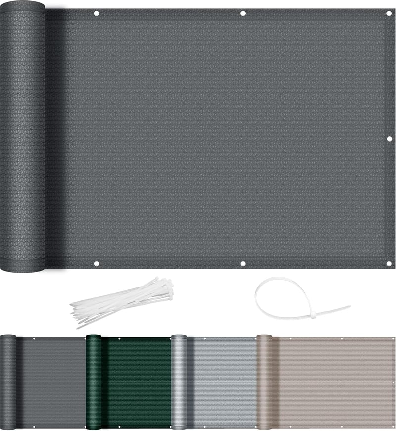AXT SHADE Átlátszatlan Erkélytakaró HDPE Anyagból - UV Védelem, Erkélyborítás, Szélvédő Erkélyháló Kábelkötegelőkkel, 90x600 cm