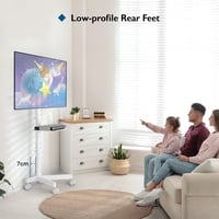 BONTEC Mobil TV Állvány Kerekekkel 23-60" Képernyőkhöz, Laptoptartó Polccal, Állítható Magasságú Görgős TV Kocsi, 25kg Teherbírás, VESA 400x 6