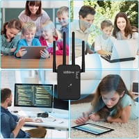 Aenxwa WiFi Jelerősítő 1200 Mbit/s Dual Band 2.4GHz+5GHz - 4 Antennás Vezeték Nélküli Hálózati Repeater Router Üzemmóddal és LAN/WAN Porttal 7