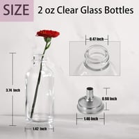 DIDITIME Üveg Tárolóüvegek 12 db 60ml - Mini Utazó Palackok Fedéllel és 2 Tölcsérrel - Fűszertartó, Olaj, Shot Üvegek, Mintapalackok 4