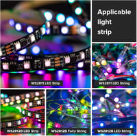 BTF-LIGHTING 14 gombos vezeték nélküli RF LED RGB vezérlő, 300 féle világítási effekttel, WS2811/WS2812B LED szalagokhoz, DC5V/12V 5
