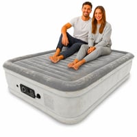 Dvojitý nafukovací matrac pre hostí Huddle Never Deflate 135x190 cm, so vstavanou pumpou — poškodený, na náhradné diely: veľmi používaný (stav: viď 2. obrázok) 1
