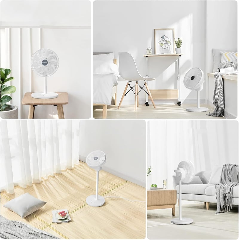 LeaderPro 2 az 1-ben DC Motor Álló Ventilátor - Rendkívül Halk 12.8 dB, 3D Oszcilláció, Távirányítóval, Energiatakarékos Turbó Légkeringető