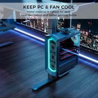 EUREKA ERGONOMIC Asztali PC Tartó - 360° Forgatható, Állítható Magasságú és Szélességű Számítógépház Tartó Asztal Alá, Fekete, 20kg Teherbír 5