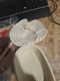 Set pentru copt pâine cu maia Clheatky, 11 piese, coș oval din ratan pentru dospit 25 cm — formă de pâine deteriorată (stare: vezi a 2-a imagine) 4