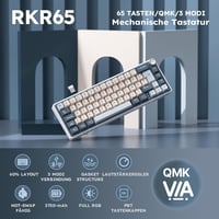 RK ROYAL KLUDGE R65 Mechanikus Billentyűzet Cream Switch - Vezeték Nélküli Bluetooth Gamer Keyboard Kék Színben 3750 mAh Akkumulátorral 2