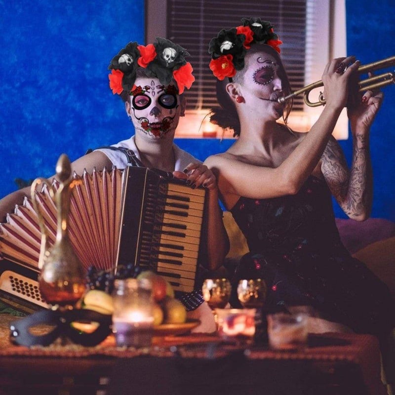 Halloween Szett: Fejpánt és Arc Tetoválás Strasszokkal - Unisex