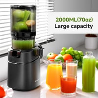 AMZCHEF 250W Automata Gyümölcsprés 1,8L Kapacitással - Széles 145mm Adagolónyílás, Hármas Szűrőrendszer, Hidegpréselés, Csendes Motor - Feke 3