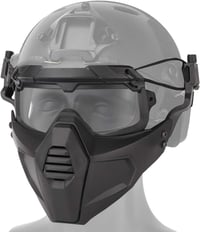 OAREA Taktikai Sisak Védőszemüveg Levehető Arcmaszkkal - Airsoft, Paintball Felszerelés Felnőtteknek, Fekete, Állítható Pántokkal 5