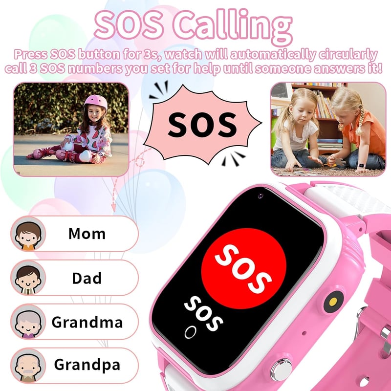 Gyerek 4G GPS okosóra videohívással, játékokkal - vízálló, SOS funkcióval