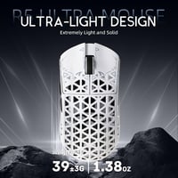 ATTACK SHARK R5 Ultra Szénszálas Gamer Egér, 39g Szuperkönnyű, 8000Hz Vezeték Nélküli, 42000 DPI, Bluetooth/2.4G/Vezetékes, Fehér 4