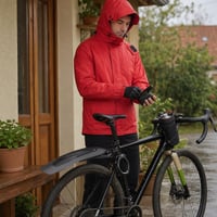 Set biciclist pentru ploaie: apărătoare 24-29" + antifurt cheie + pelerină M + geantă ghidon extensibilă 1