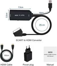 AMANKA SCART-HDMI Átalakító Kábel - Full HD 1080P Videó és Hang Konverter HDTV, VHS, Xbox, PS3, DVD és Blu-ray Eszközökhöz 7