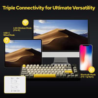 EPOMAKER Ajazz AK820 Pro Mechanikus Billentyűzet TFT Kijelzővel - Vezetékes/Bluetooth/Wireless RGB Háttérvilágítás, Hangtompító Hab, Win/Mac 4