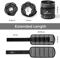 Sportneer Állítható Bokasúly Szett - Neoprén Súlypánt 0,45-1,6 kg/db (0,9-3,2 kg/pár) Erőnléti Edzéshez, Futáshoz, Otthoni Fitneszhez 4