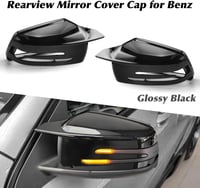 Asasytal Tükör Borítás Mercedes Benz A W176 B W246 C W204 E W212 S W221 CLA GLK GLA Modellekhez - Fényes Fekete ABS Műanyag Visszapillantó  5