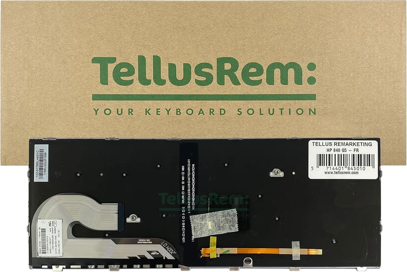 TellusRem Francia Háttérvilágítású Billentyűzet HP 840 G5/G6, 745 G5/G6, ZBook 14u G5/G6 Laptopokhoz - Felújított, Környezetbarát