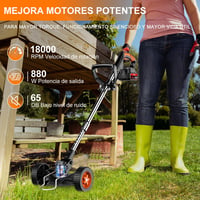 Oumeitu Akkumulátoros Fűkasza 2x4.0Ah Akkumulátorral - Állítható Fejű Szegélynyíró Teleszkópos Nyéllel, 3 Féle Vágókéssel Kertápoláshoz 3