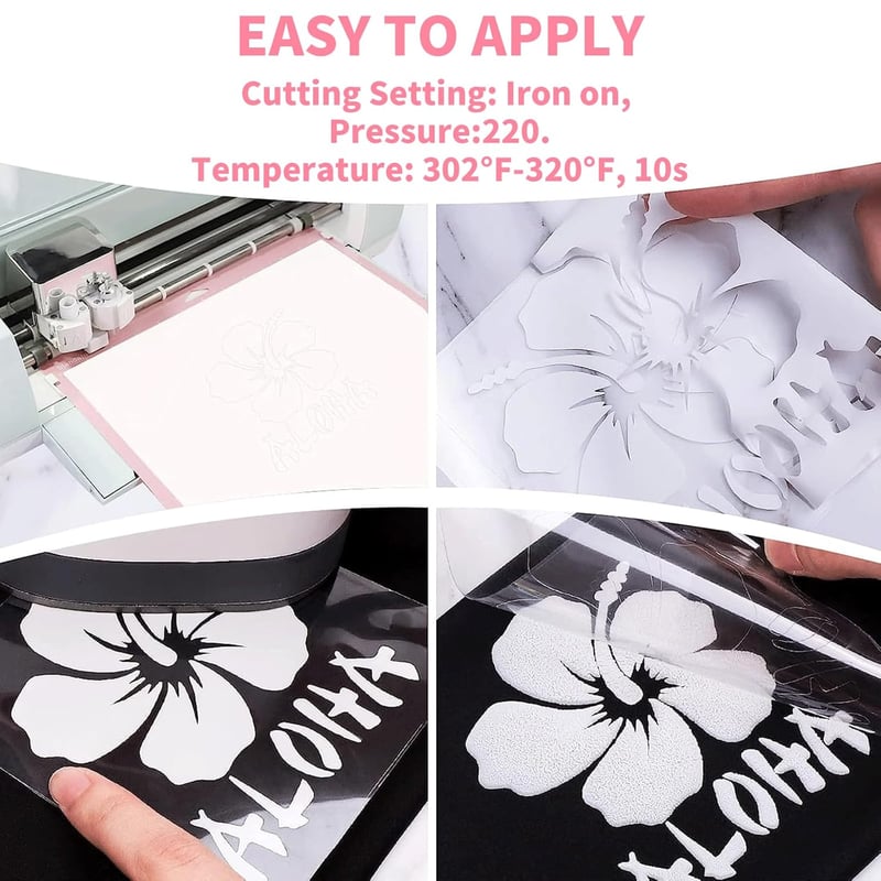 3D Puff Plotterfólia Textilhez - 6db Hőtranszfer Fólia Pólóra, Ruhára (30,5x25 cm)