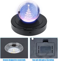 luolety LED Forgó Kiállítási Talp - Színes Fényekkel, 360 Fokos Forgatható Állvány Üveggömbhöz, Kristálygömbhöz, Ékszerekhez, USB/Elemes Műk 6