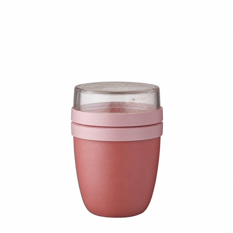 Mepal Ellipse Mini Joghurtos Müzlis Pohár 300 ml + 120 ml Vivid Mauve - Használt, koszos — koszos, ételszagú (állapot: lásd a 2. képet)