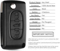 ENERGY 01 Autókulcs Ház Citroen C2-C8 és Peugeot 207-5008 Modellekhez - 3 Gombos Távirányító Tok - Kompatibilis Fiat Ulysse Járművekkel 7