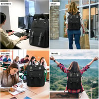 LOVEVOOK Vízálló Iskolatáska 15,6" Laptoptartóval - Fekete Hátizsák Adatkábel Csatlakozóval Egyetemistáknak, Utazáshoz, Irodai Használatra 2