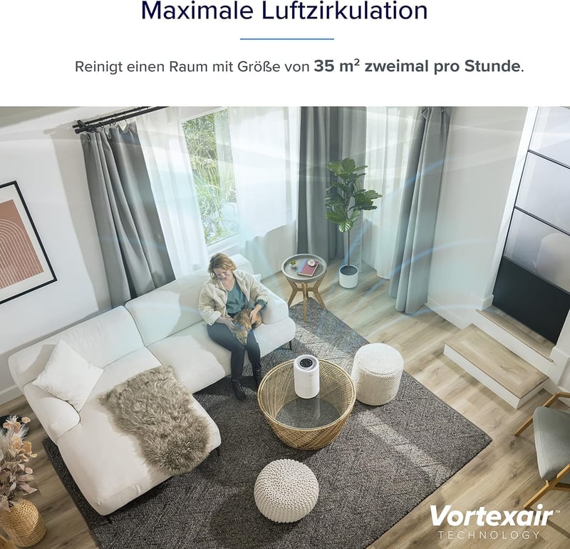LEVOIT Core 200S-P Légtisztító, HEPA Szűrős, Allergia, Penész, Por, Pollen Ellen, 35m² Területre, Alvó Mód, Éjszakai Fény, WiFi, Applikációs