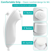 Nintendo Wii Vezetékes Nunchuck Mozgásérzékelős Kontroller - Fehér 2