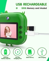 Kizeefun gyerek fényképezőgép dinoszaurusz mintával, HD minőség, ajándék szett 5