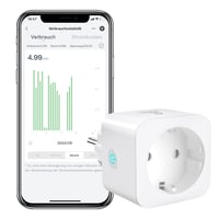 EIGHTREE WiFi Okos Konnektor Fogyasztásméréssel - 16A Távirányítható Okosotthon Aljzat, Alexa, Google Home és SmartThings Kompatibilis 1