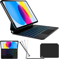 Nuflaz iPad 10 (2022) & iPad 11 A16 (2025) Billentyűzetes Tok - QWERTZ Német Kiosztás, Mágneses Lebegő Dizájn, Érintőpad, RGB Háttérvilágítá 1