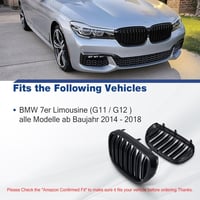 TOPTHAN BMW 7-es Sorozat G11 G12 Sport Első Hűtőrács - Fényes Fekete Dupla Bordás Vese Rács 2014-2018 Modellekhez, Közvetlen Csere 2