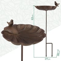 WILDLIFE FRIEND Öntöttvas Madáritató Állvánnyal - Fagyálló Kerti és Erkély Madáretető Tál - Strapabíró, Időjárásálló, 63 cm Magas, Rovarbará 4