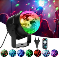 URAQT Disco Fény, 360° Forgó Parti Lámpa, 7 RGB Színnel, Hangvezérelt, Távirányítóval - Diszkó Világítás KTV, DJ, Buli, Bár, Otthoni Használ 9