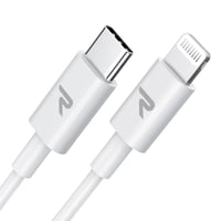 RAMPOW Apple MFi USB-C Lightning kábel, gyorstöltés iPhone 14/13/12-höz - 1m, fehér 1