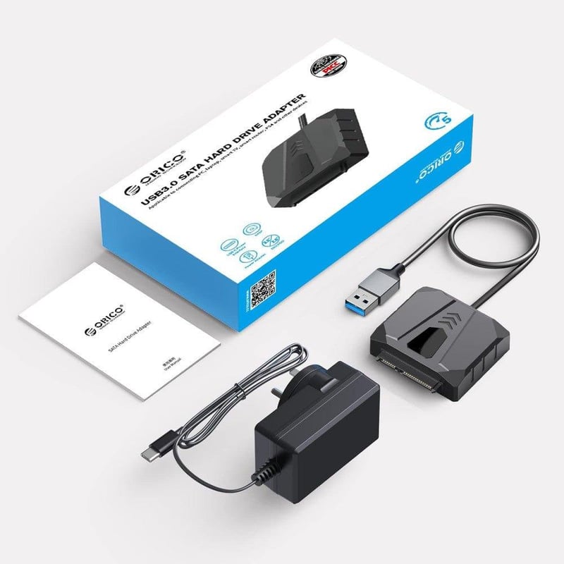 ORICO USB 3.0 - SATA III Adapter Kábel 3.5" HDD/SSD-hez, UASP és Tápegységgel