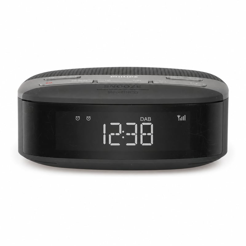 Philips TAR3505/12 DAB+ digitalni budilnik s radiom – FM/DAB+ tuner, dvostruka budilica, mjerač vremena za spavanje — malo izgreban (stanje: vidi 2. sliku)