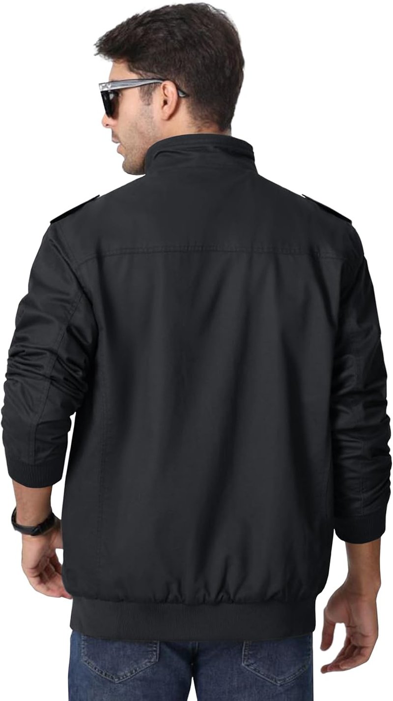 MAGCOMSEN Férfi Katonai Stílusú Átmeneti Dzseki - Fekete, 3XL