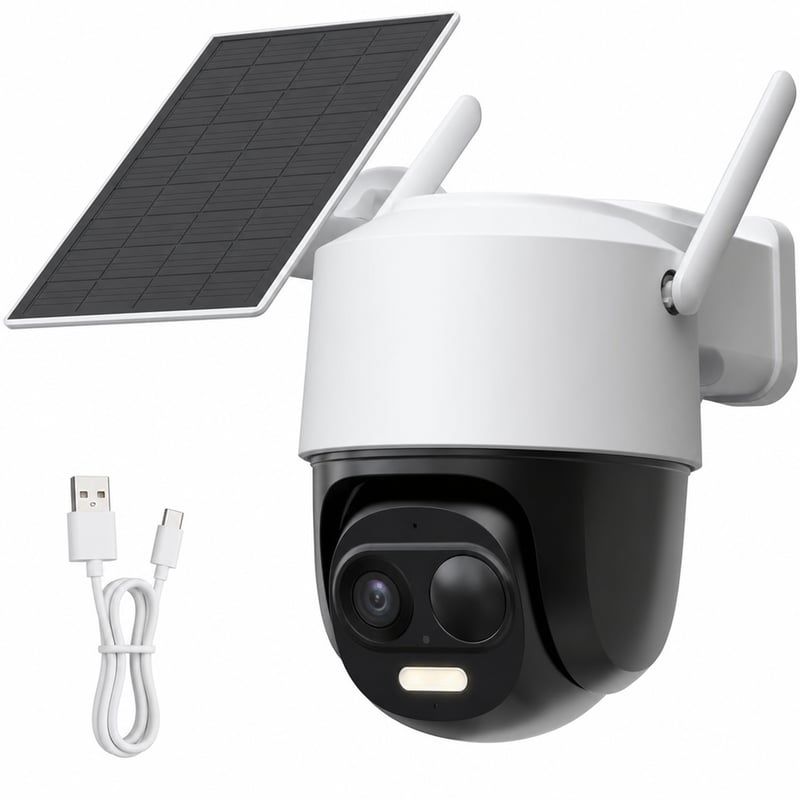 Cameră de securitate Imou 3K 5MP PTZ cu panou solar, WiFi 2.4GHz 360° la exterior — defectă, pentru piese: nu se încarcă (stare: vezi a 2-a imagine)