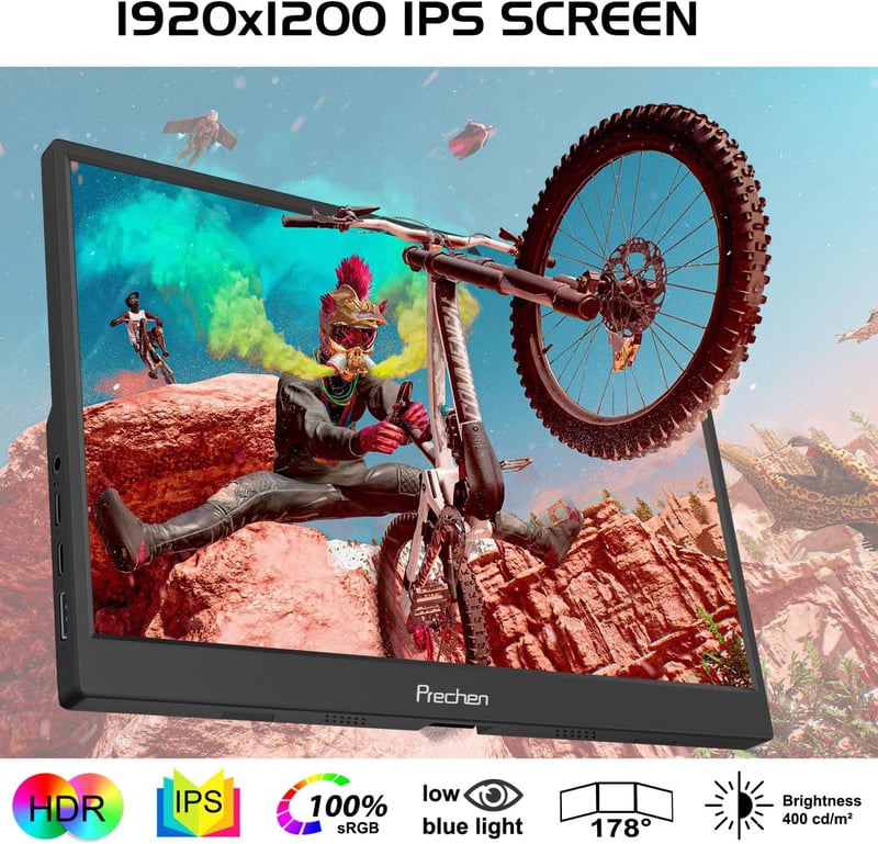 ARZOPA 14" Hordozható Érintőképernyős Monitor HDR IPS 1920x1200 HDMI USB-C Laptop PC Xbox