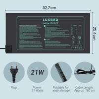 LUXBIRD Hüllő Fűtőlap 2db - Terrárium Melegítő Szőnyeg 21W, IP67, EU Csatlakozó 2