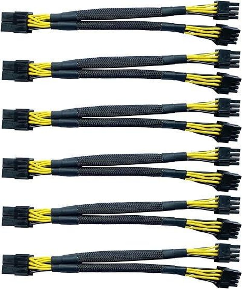 AMANGNY GPU Tápkábel Elosztó - 8 Pin Női to 2x 8(6+2) Pin Férfi VGA Adapter