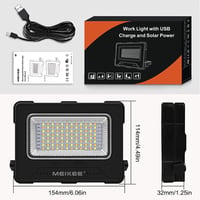 MEIKEE 80W LED Munkalámpa 12000 mAh Akkumulátorral - 4 Világítási Mód, 5 Fényerőszint, USB/Napelemes Töltés, Mágneses, Kempingezéshez, Szere 7